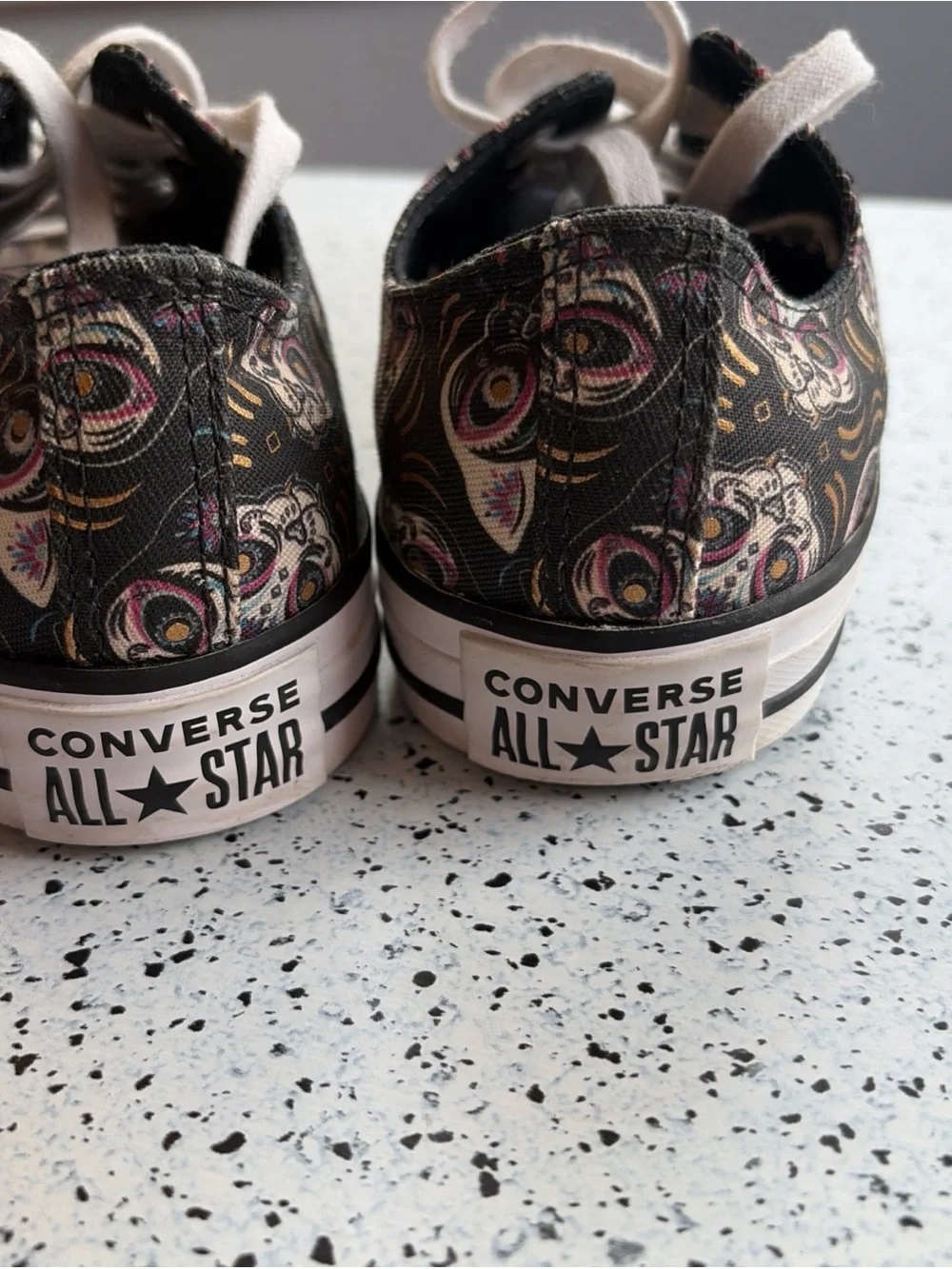 Converse all star sugar skull cat multiple color gold accents size 6 or 4 - Picture 5 of 9